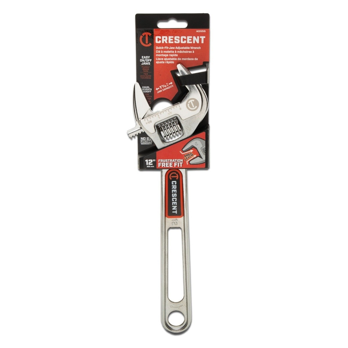 Crescent AC312VS 12" Chrome Quick-Fit-Jaw Adjustable Wrench - 6