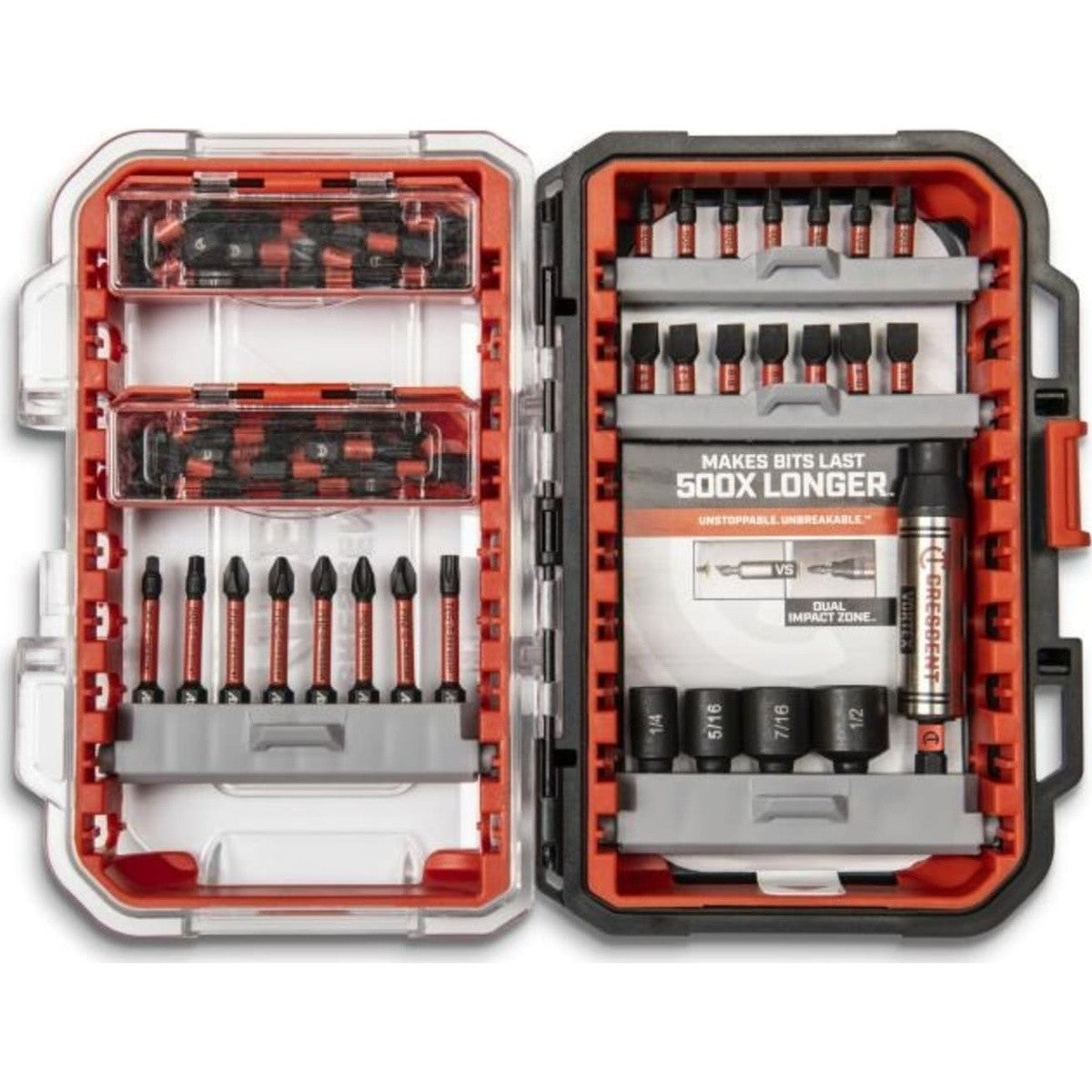 Crescent CAVBHSET-55 VORTEX Bit Holding Fastening Set with alphaCASE Storage (55 Piece Set)