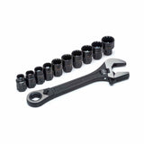 Crescent CPTAW8 11 Piece Pass-Thru X6 Black Oxide Adjustable Wrench and Spline Socket Set