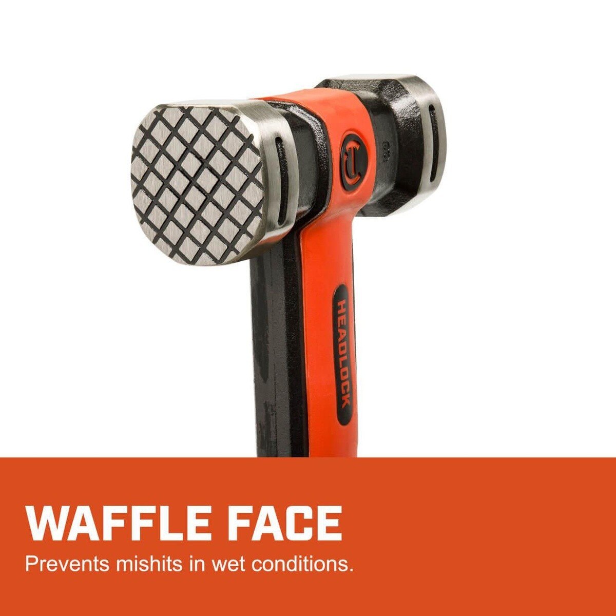 Crescent CSHF8 8 lb Headlock Fiberglass Sledgehammer with Waffle Face and Overstrike Protection - 2