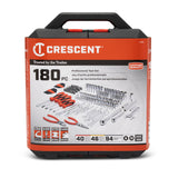 Crescent CTK180 180 Pc 1/4 and 3/8 Dr 6 Pt SAE/Metric Professional Tool Set - 9