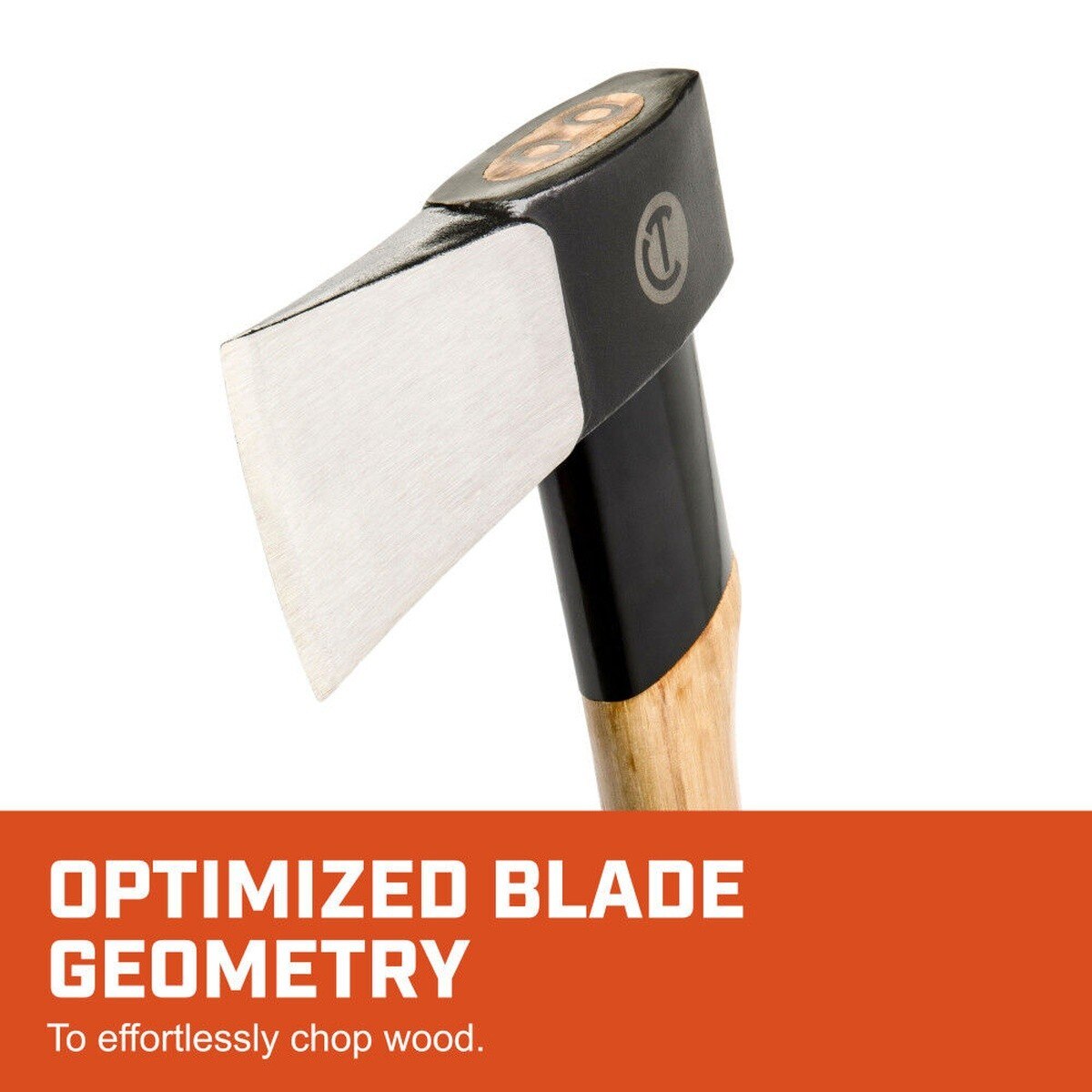 Crescent CWAXE5 5 lb Wood Chopping Axe with Grade A Hickory Handle and Steel Overstrike Protection - 3