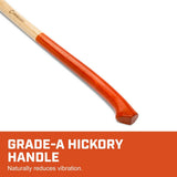 Crescent CWAXE5 5 lb Wood Chopping Axe with Grade A Hickory Handle and Steel Overstrike Protection - 4