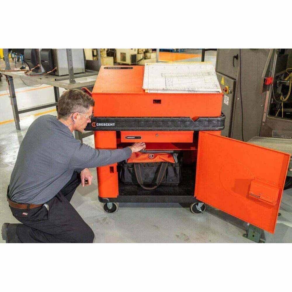 Crescent IUC2SCBM-1DLR RAILWORKS Kit: Base 5" Caster Cart + Single Lockable Door Storage - 7