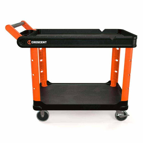 Crescent IUC2SCBM RAILWORKS 2 Shelf Industrial Utility Cart with 5" Hard Casters