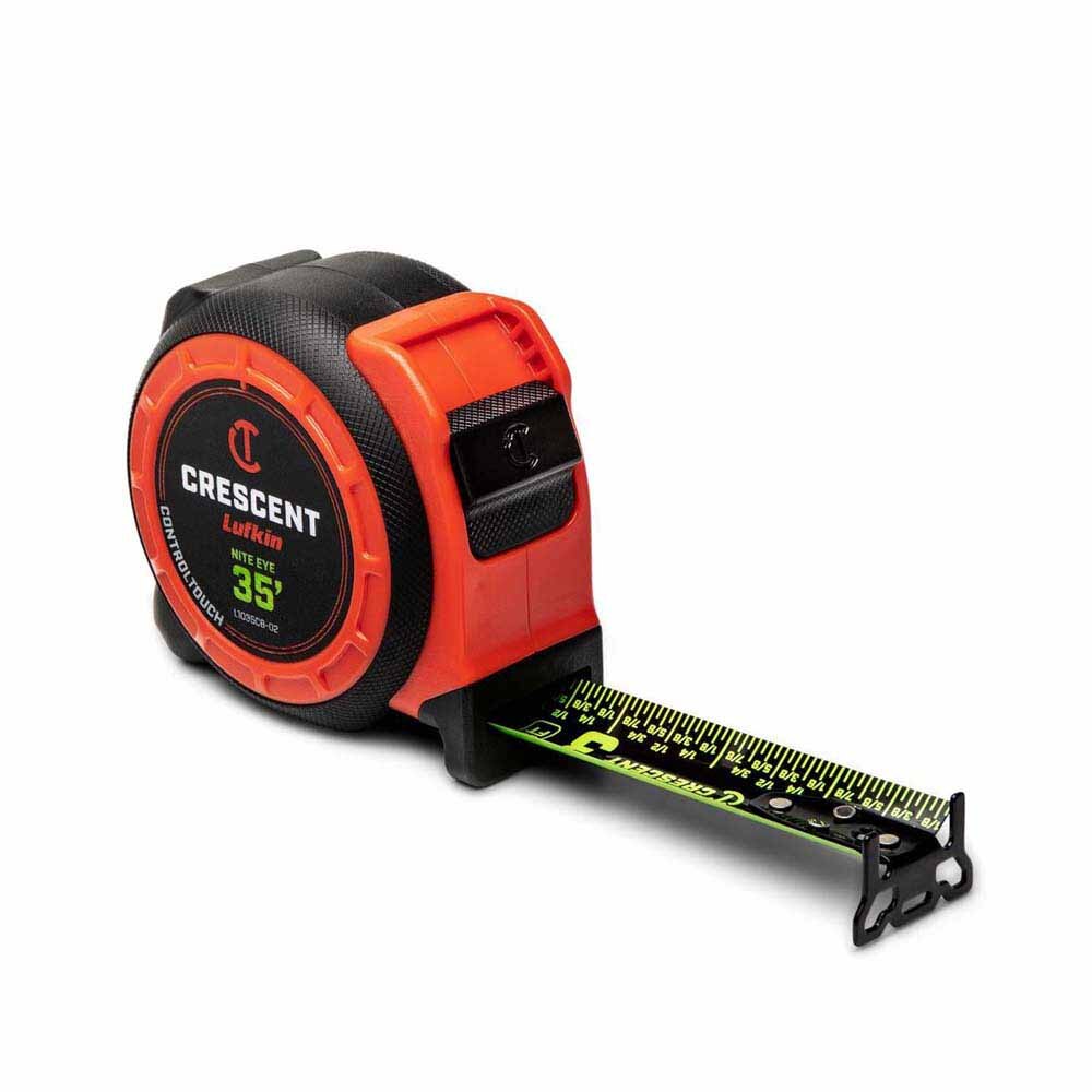 Crescent L1035CB-02 1-3/16" x 35' COUNTROLTOUCH NITE EYE Tape Measure - 2