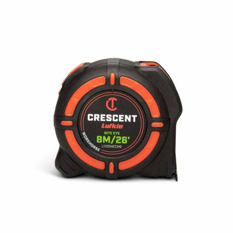 Crescent L1125NECME 1-1/4" x 8 M/25' WORKHORSE NITE EYE Tape Measure
