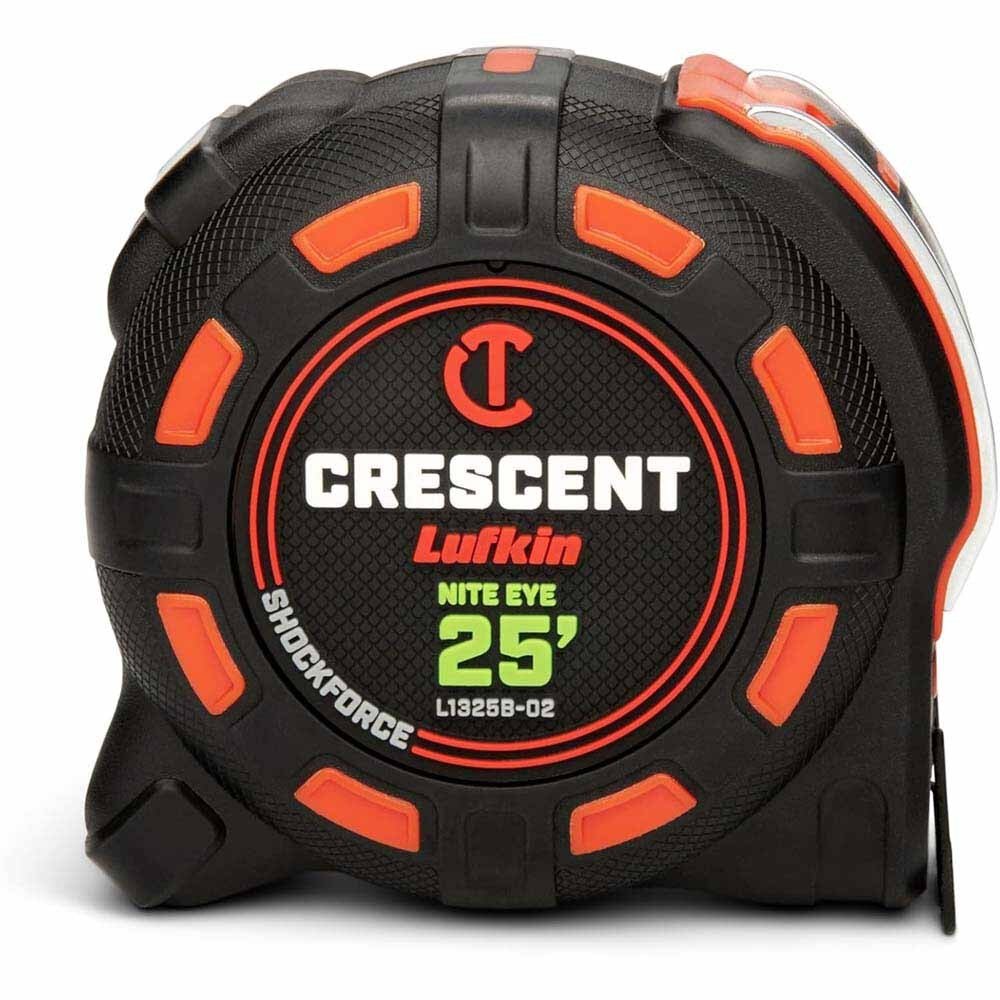 Crescent L1325B-02 1-1/4" x 25' SHOCKFORCE NITE EYE Tape Measure