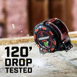 Crescent L1325B-02 1-1/4" x 25' SHOCKFORCE NITE EYE Tape Measure - 7