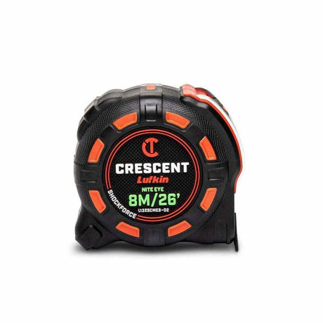 Crescent L1325CMEB-02 1-1/4" x 8 M/25' SHOCKFORCE NITE EYE Tape Measure