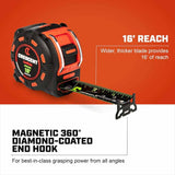 Crescent LM1316B-02 1-1/4" x 16' SHOCKFORCE NITE EYE Magnetic Tape Measure - 2