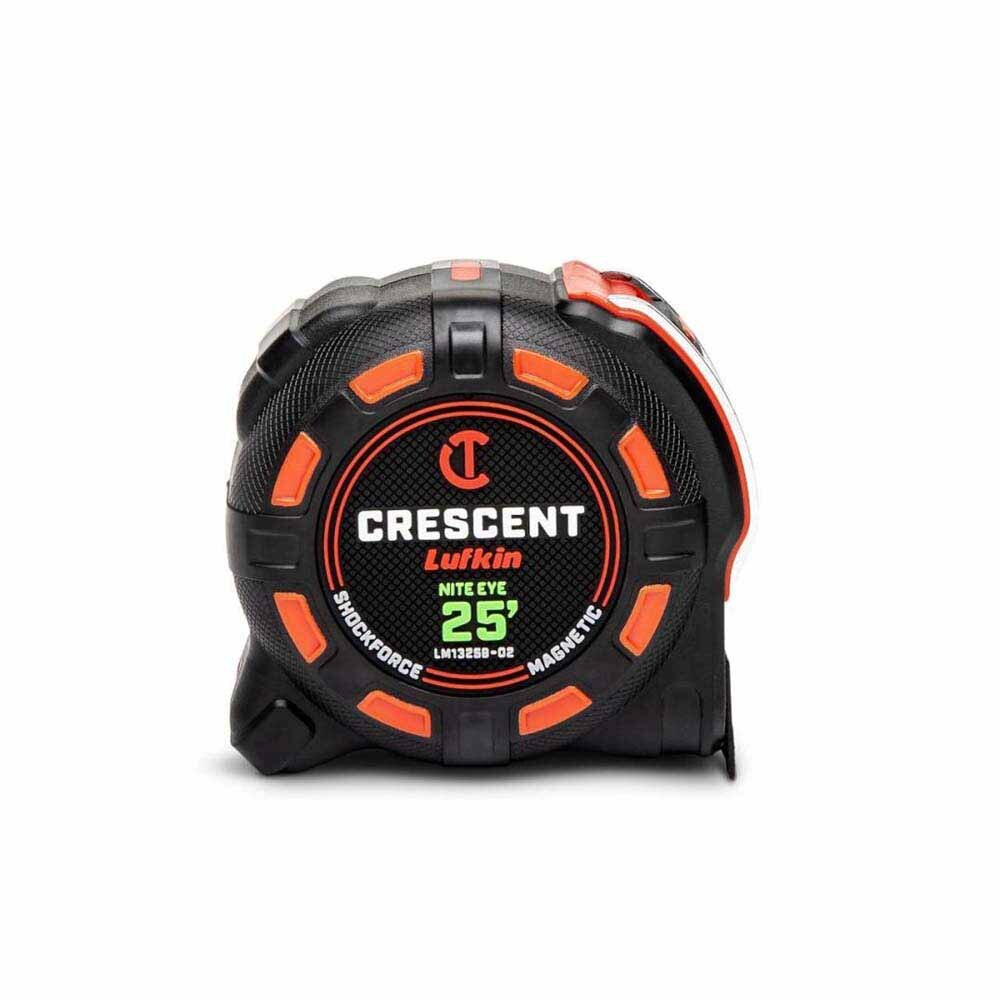 Crescent LM1325B-02 1-1/4" x 25' SHOCKFORCE NITE EYE Magnetic Tape Measure