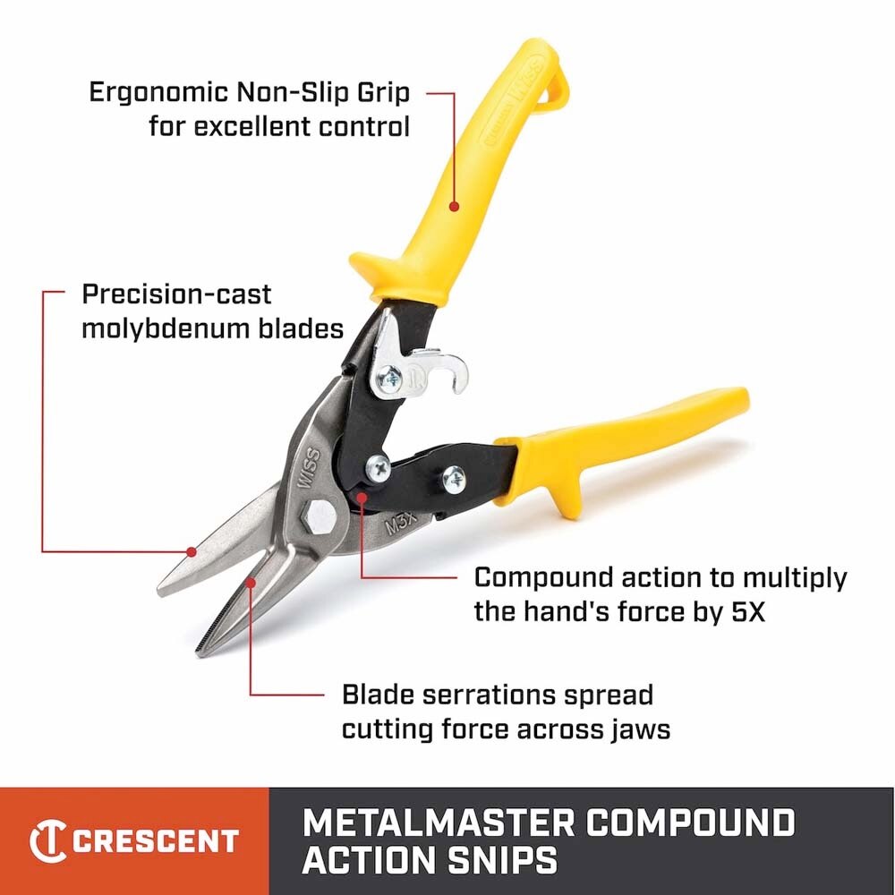 Crescent Wiss M123R 3 Piece Compound Action Aviation Snip Set - 8