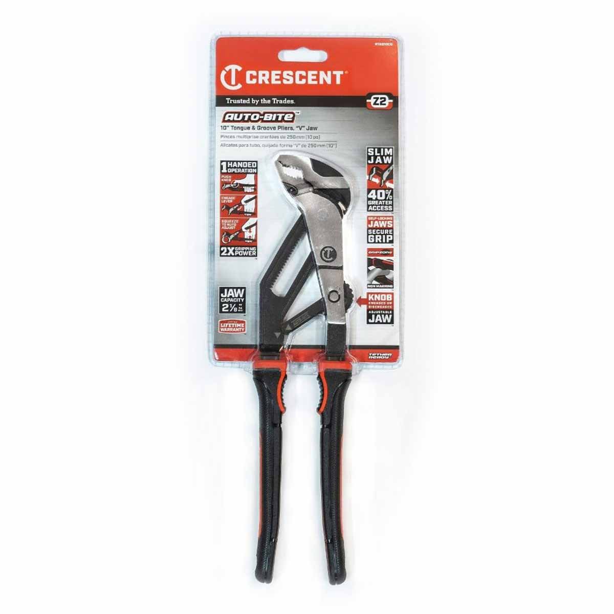 Crescent RTAB10CG 10" Z2 Auto-Bite™ Tongue & Groove Dual Material Pliers - 2