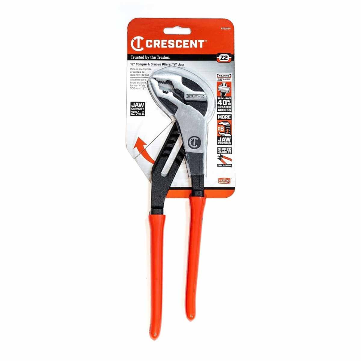 Crescent RTZ212V 12" Z2 K9™ V-Jaw Dipped Handle Tongue and Groove Pliers - 2