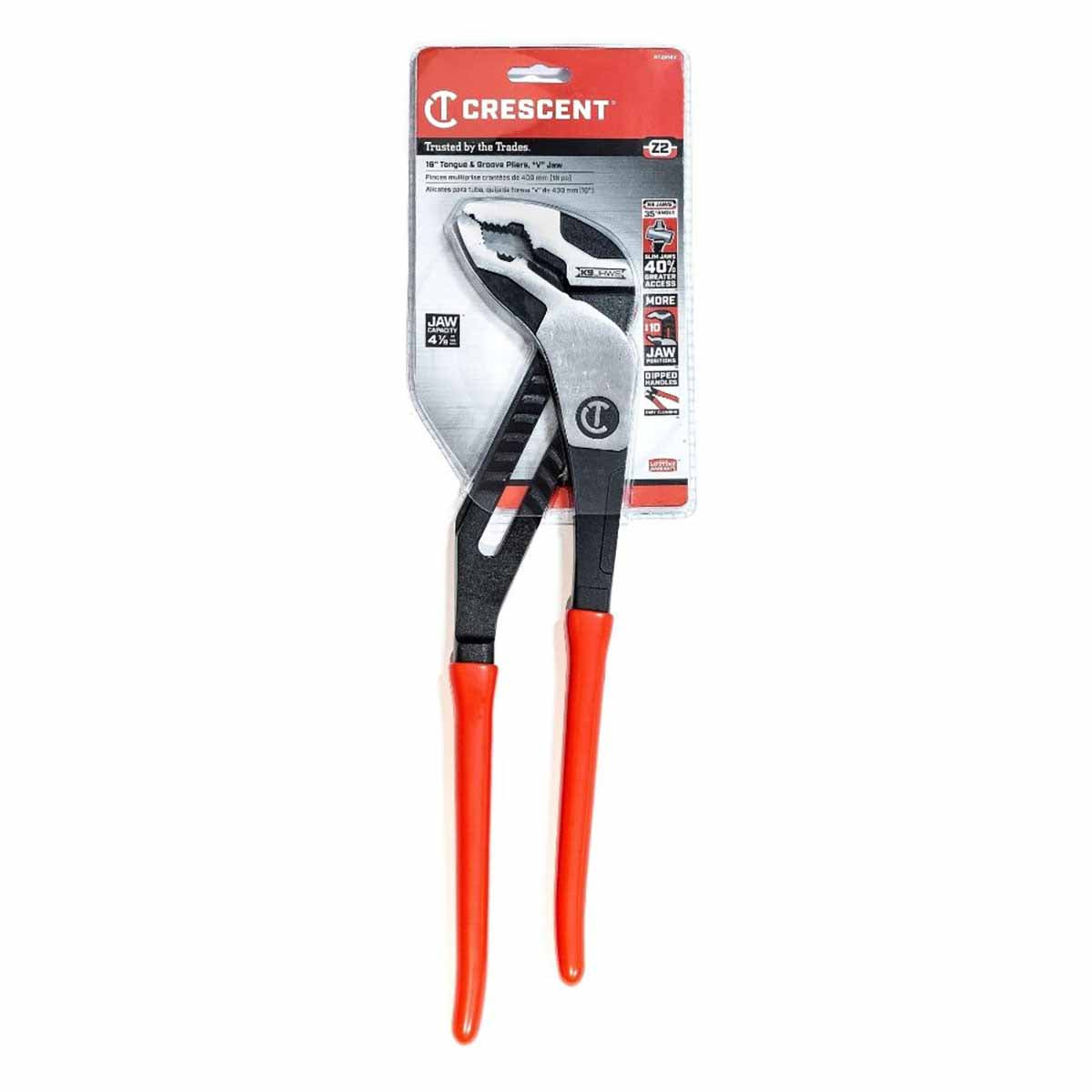 Crescent RTZ216V 16-1/2" Z2 K9™ V-Jaw Dipped Handle Tongue and Groove Pliers - 2