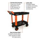 Crescent Tools IUC2S8CBM RAILWORKS 2 Shelf Industrial Utility Cart with 8" Casters - 3