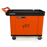 Crescent Tools IUC2SCBM-2DLR RAILWORKS 2 Shelf Industrial Utility Cart with 5" Casters and 2 Door Lockable Storage