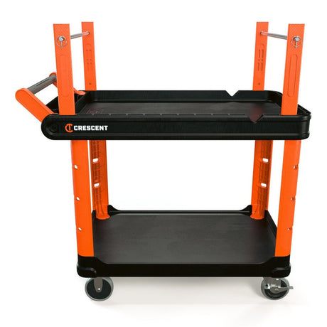 Crescent Tools IUC2SCBM-RCPR RAILWORKS 2 Shelf Utility Cart with 5" Casters and Wire Spool Holder