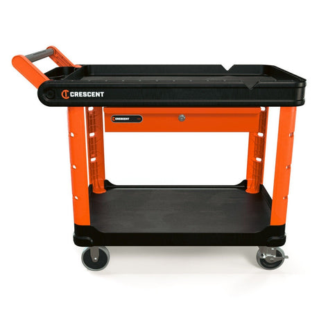 Crescent Tools IUC2SCBM-STDR RAILWORKS 2 Shelf Utility Cart with 5" Casters and Tool Drawer