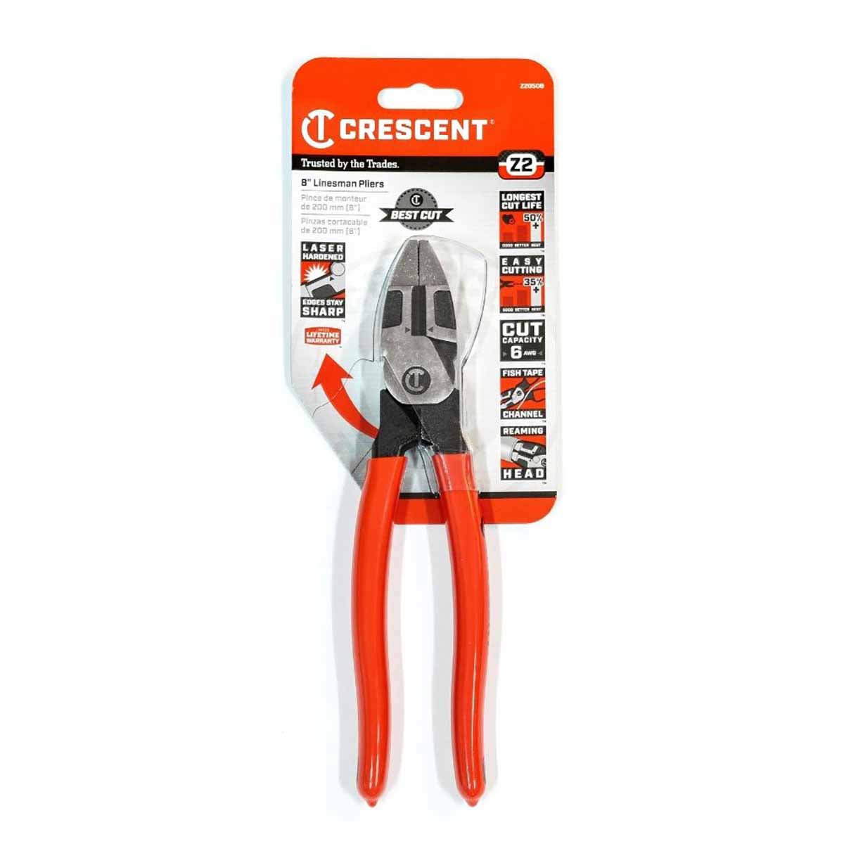 Crescent Z20508 8" Z2 Dipped Handle Lineman's Pliers - 2