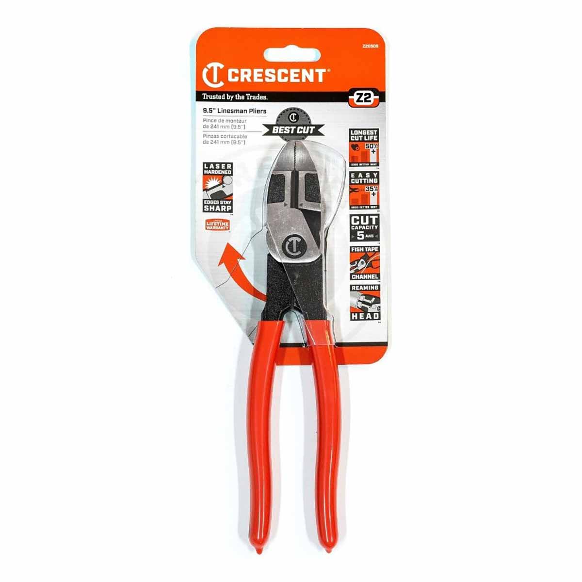 Crescent Z20509 9" Z2 Dipped Handle Lineman's Pliers - 2