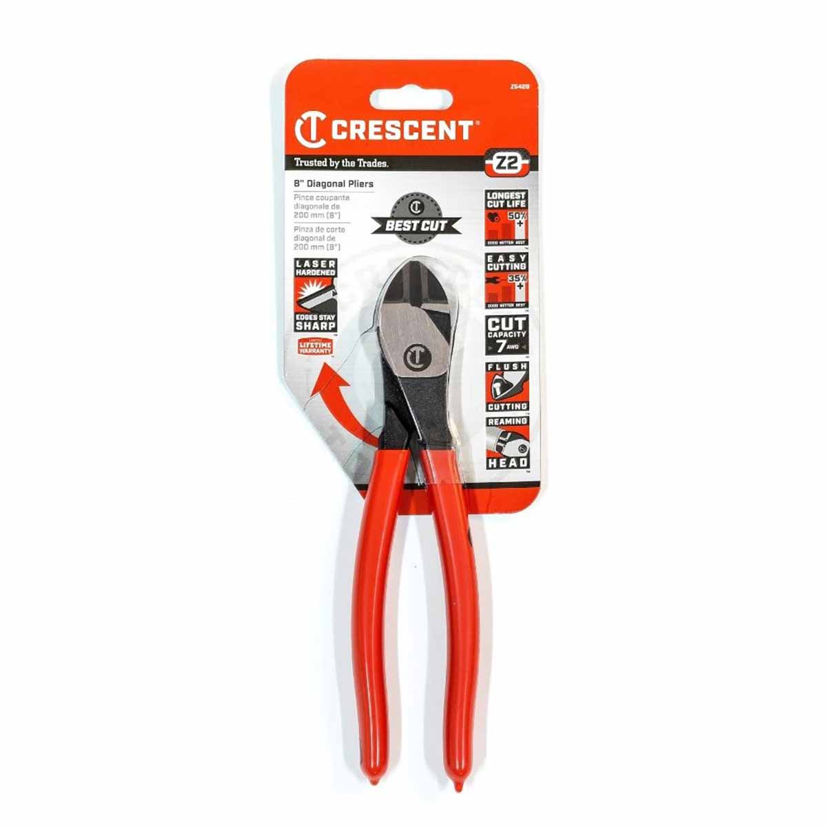 Crescent Z5428 8" Z2 Dipped Handle Diagonal Cutting Pliers - 2