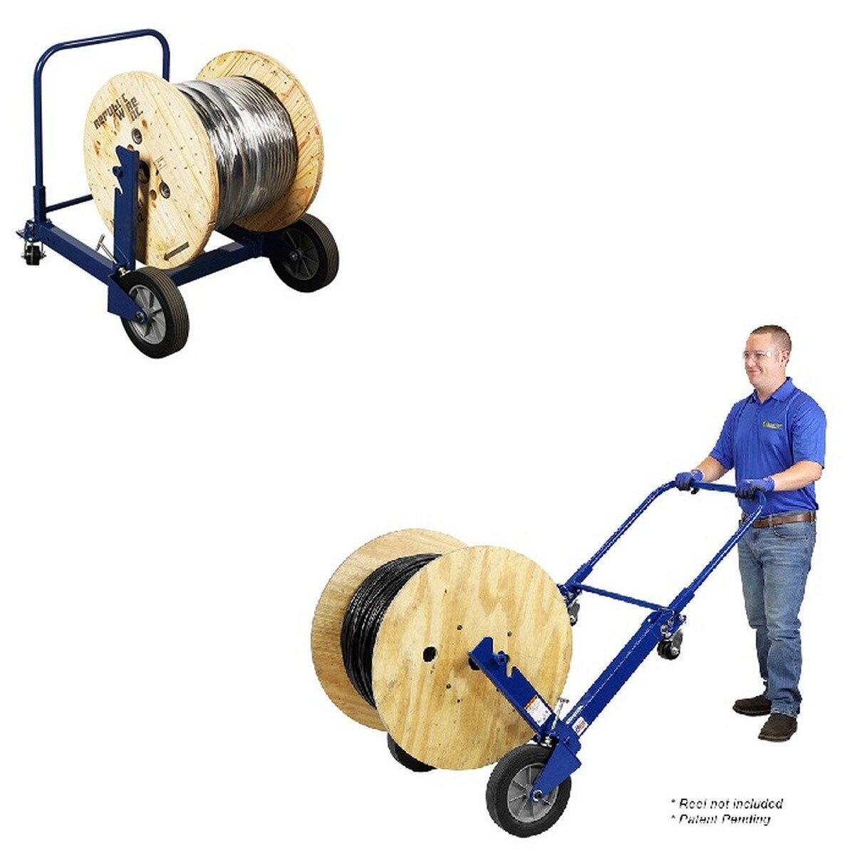 Current Tools 518 Convertible Cable Reel Cart Dolly 25" Wide 30" Diameter 500 lb Capacity - 2