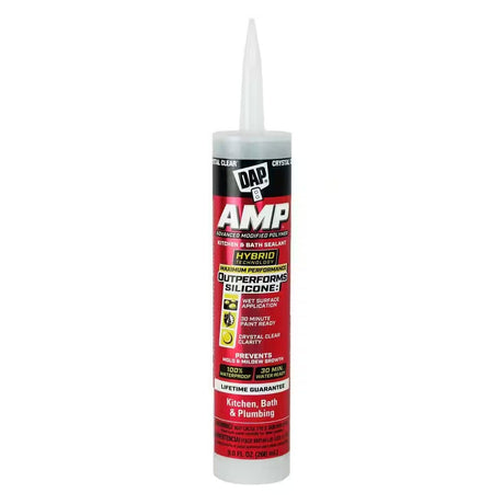 DAP 802-00763 9 oz Crystal Clear Kitchen and Bathroom Modified Polymer Sealant