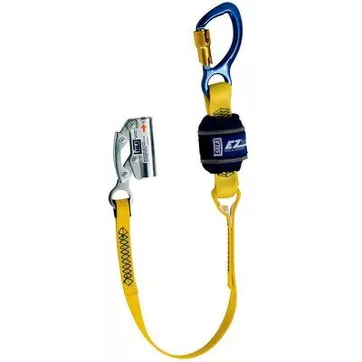 DBI Sala 1246566 EZ-Stop 3 ft Web Shock-Absorbing Lanyard with Rope Adjuster and Delta Link