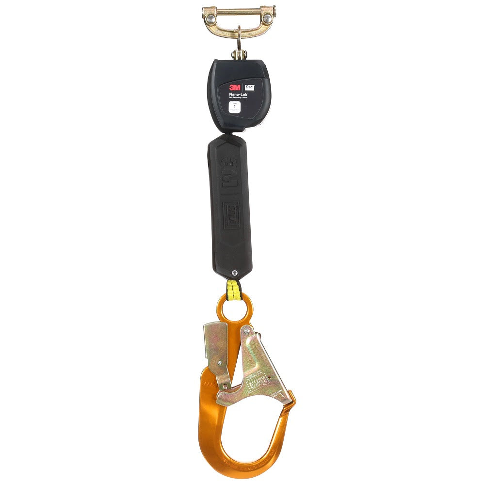 DBI Sala 3100525 Nano-Lok Personal Self Retracting Lifeline, Web Aluminum Rebar Hook, 6', Class 1, ANSI - 2