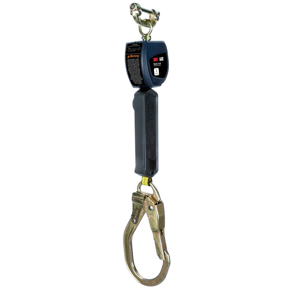 DBI Sala 3100537 Nano-Lok Personal Self Retracting Lifeline, Web Steel Rebar Hook, 6', Class 1, ANSI