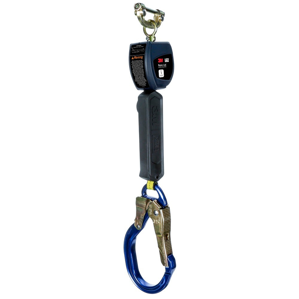 DBI Sala 3100538 Nano-Lok Personal Self-Retracting Lifeline, Web Aluminum Rebar Hook, 6', Class 1, ANSI