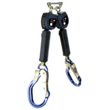 DBI Sala 3100553 Nano-Lok Personal Twin-Leg Self Retracting Lifeline, Web Aluminum Rebar Hook, Blue, 6', Class 1, ANSI