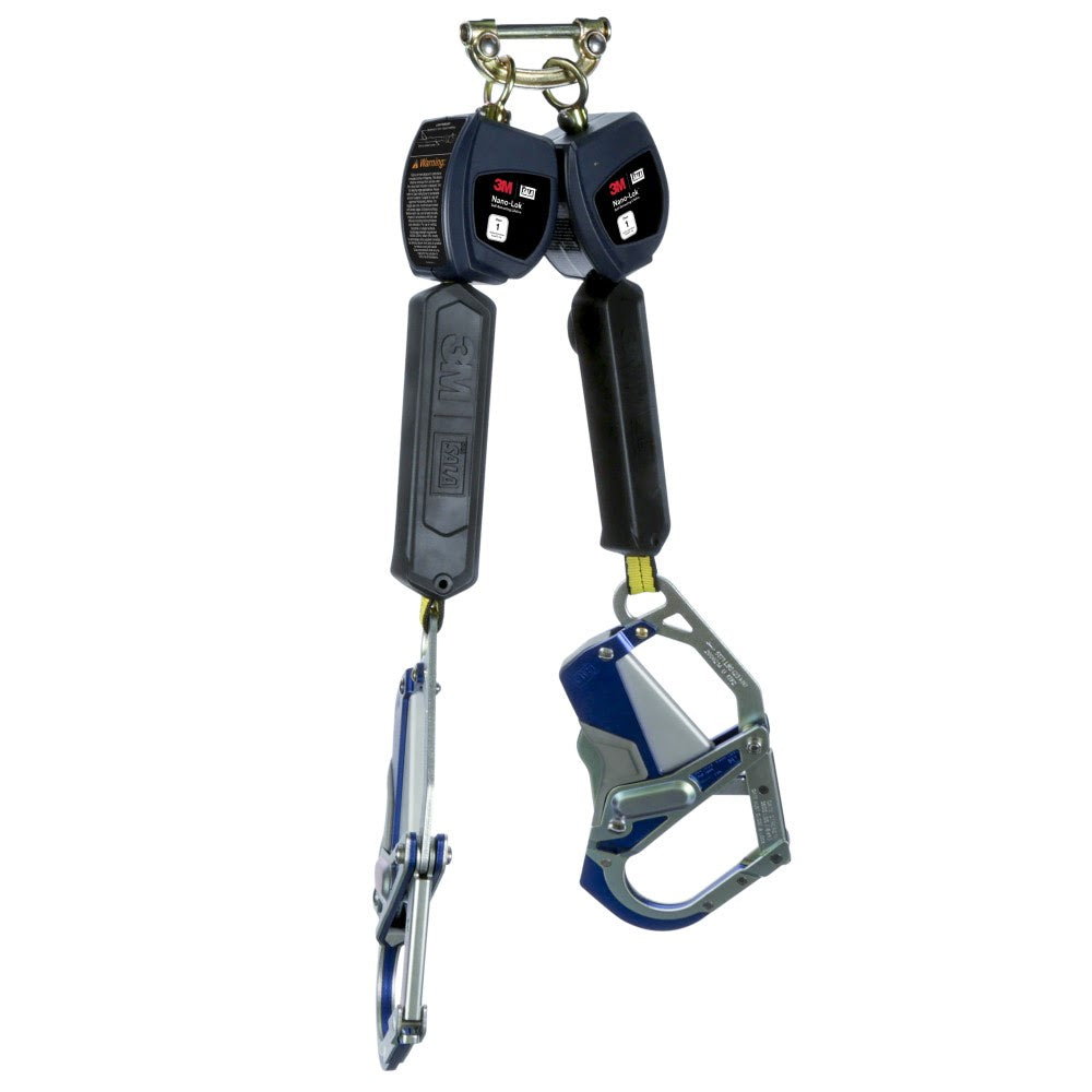 DBI Sala 3100554 Nano-Lok Personal Twin-Leg Self Retracting Lifeline, Web comfort Grip, 6', Class 1, ANSI