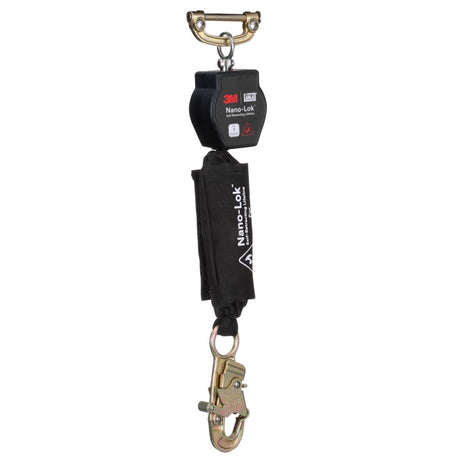 DBI Sala 3100555 Nano-Lok Hot Work Self-Retracting Lifeline with Quick Connect, Web, Steel Snap Hook, 6'