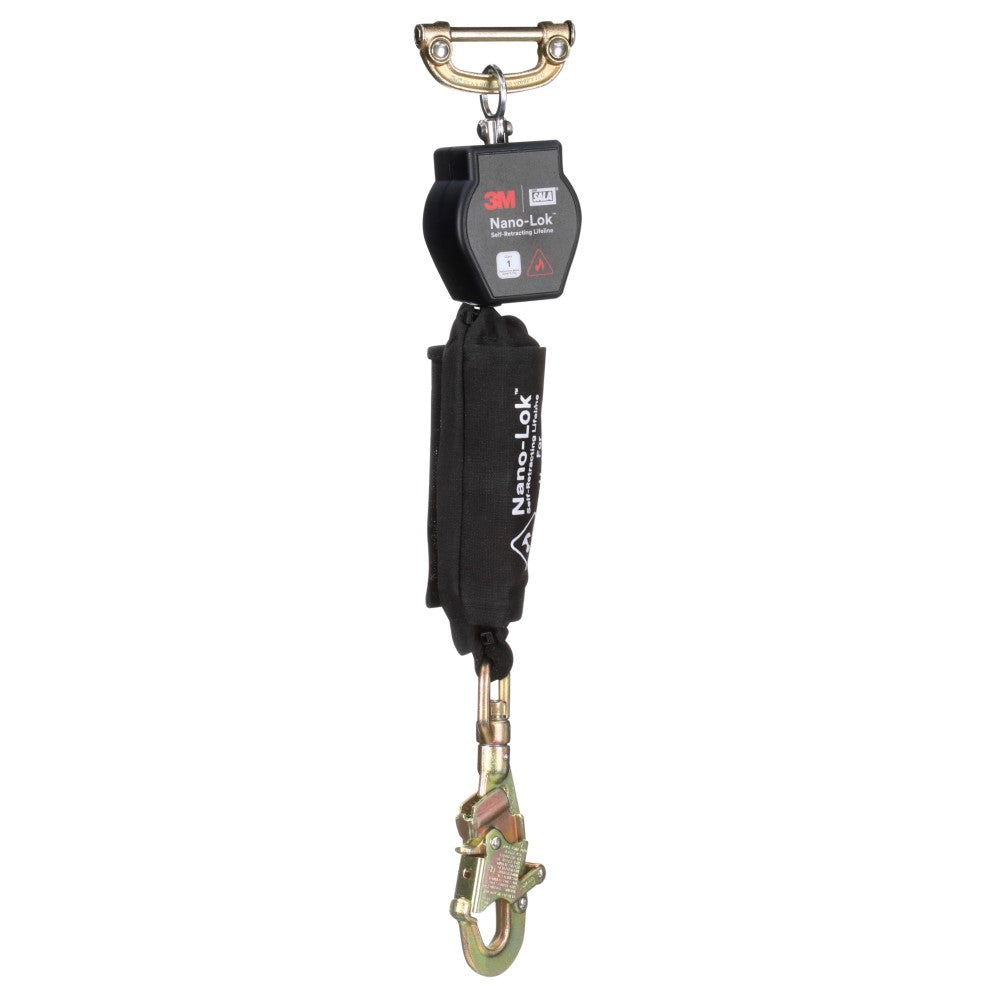 DBI Sala 3100556 Nano-Lok Hot Work Self-Retracting Lifeline with Quick Connect, Web, Swivel Snap Hook, 6'