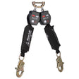 DBI Sala 3100565 Nano-Lok Twin-Leg Hot Work Self-Retracting Lifeline with Quick Connect, Web, Steel Snap Hooks, 6'