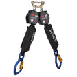 DBI Sala 3100569 Nano-Lok Twin-Leg Hot Work Self-Retracting Lifeline with Quick Connect, Web, Aluminum Carabiners, 6'