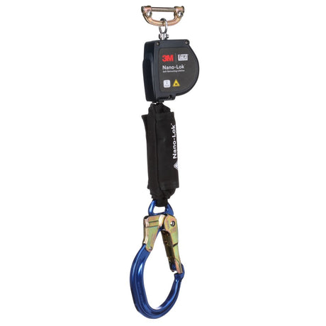 DBI Sala 3100576 Nano-Lok Arc Flash Self-Retracting Lifeline with Quick Connect, Web, Steel Rebar Lock Hook, 8'