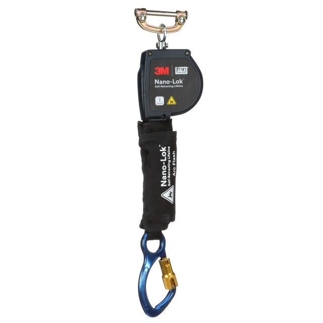 DBI Sala 3100577 Nano-Lok Arc Flash Self-Retracting Lifeline with Quick Connect, Web, Aluminum Carabiner, 8'