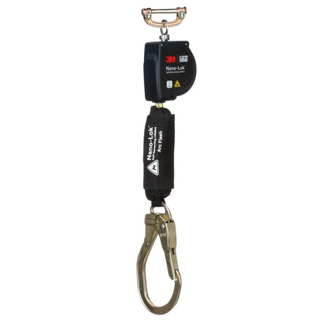 DBI Sala 3100579 Nano-Lok Arc Flash Self-Retracting Lifeline with Quick Connect, Web, Aluminum Rebar Lock Hook, 8'