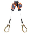 DBI Sala 3500276 Nano-Lok Edge Twin-Leg Personal Self Retracting Lifeline, Cable, Steel Rebar Lock Hook, 8 ft, Class 2, ANSI