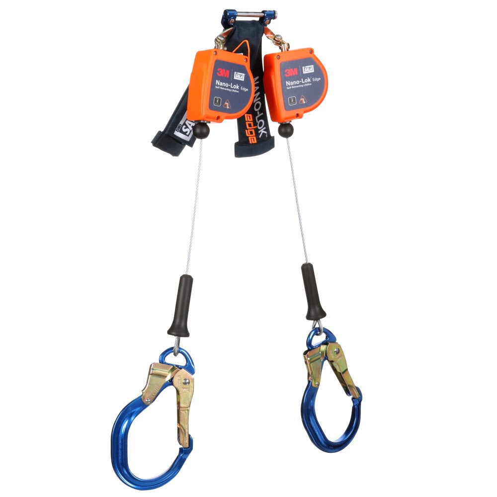 DBI Sala 3500277 Nano-Lok Edge Twin-Leg Personal Self Retracting Lifeline Cable, Aluminum Rebar Lock Hook 8 ft, Class 2, ANSI - 2