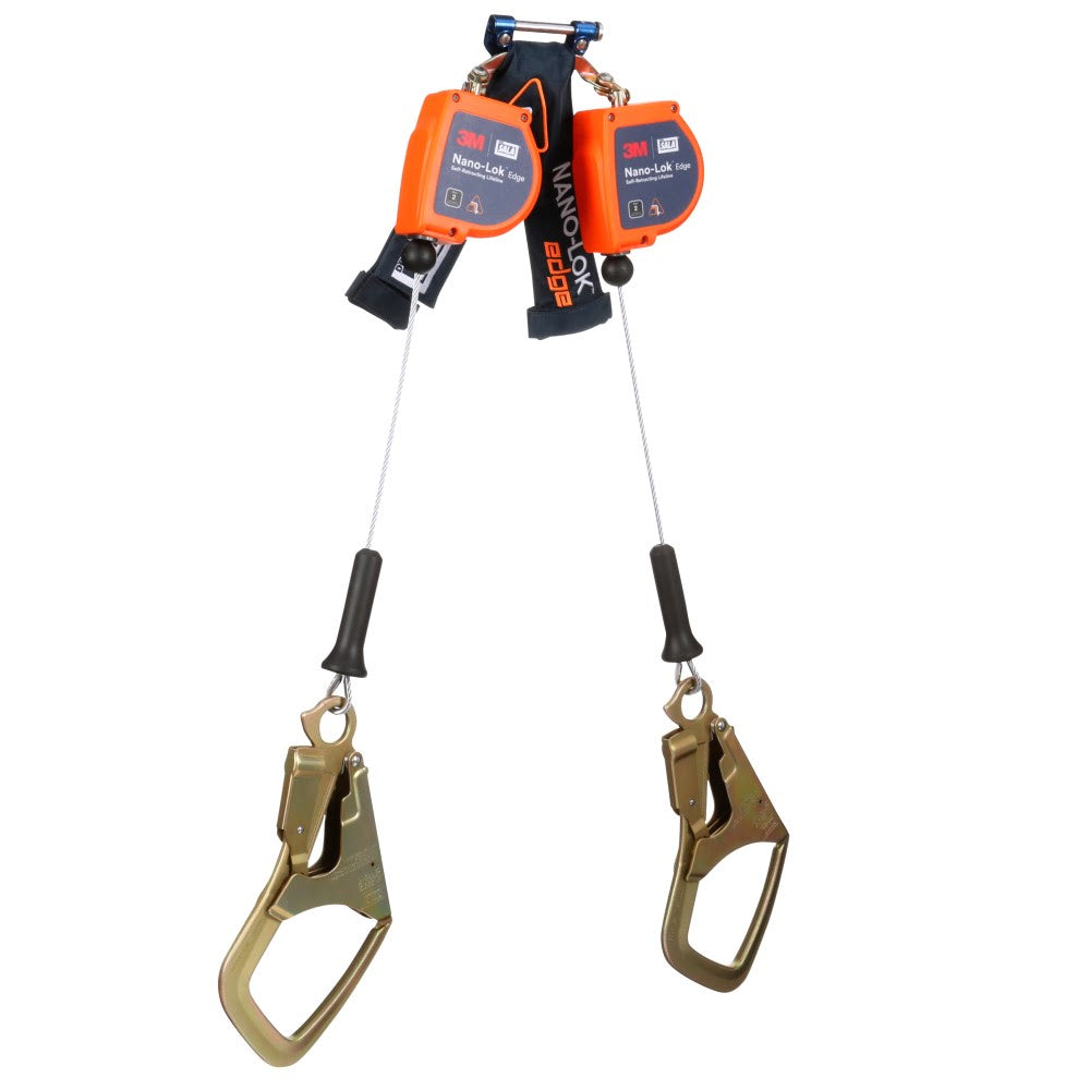 DBI Sala 3500281 Nano-Lok Edge Twin-Leg Personal Self-Retracting Lifeline, Cable, Steel Rebar Hook, 6 ft, Class 2, ANSI - 2