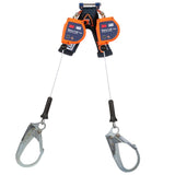 DBI Sala 3500284 Nano-Lok Edge Twin-Leg Personal Self Retracting Lifeline, Cable, Steel Rebar Hook, 7 ft, Class 2, ANSI