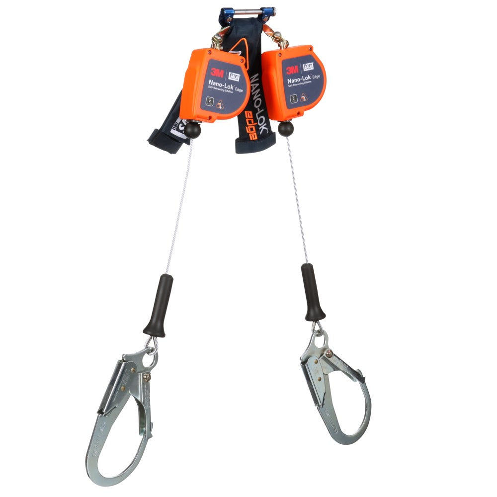 DBI Sala 3500284 Nano-Lok Edge Twin-Leg Personal Self Retracting Lifeline, Cable, Steel Rebar Hook, 7 ft, Class 2, ANSI - 2