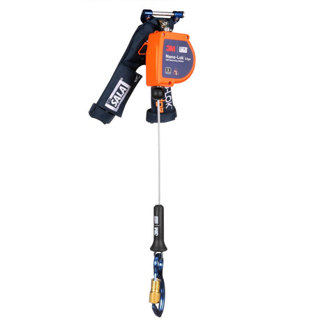 DBI Sala 3500289 Nano-Lok Edge Self-Retracting Lifeline with Quick Connect, Cable, Aluminum Carabiner, 8 ft., Class 2