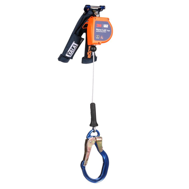 DBI Sala 3500291 Nano-Lok Edge Self-Retracting Lifeline with Quick Connect, Cable, Aluminum Rebar Lock Hook, 8', Class 2