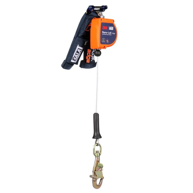 DBI Sala 3500293 Nano-Lok Edge Self-Retracting Lifeline with Quick Connect, Cable, Swivel Snap Hook, 8', Class 2